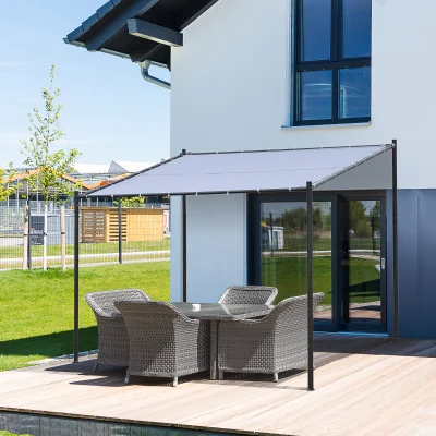 Outsunny 9' x 10' Outdoor Pergola, Gray Canopy Gazebo
