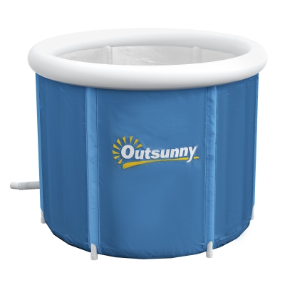 Outsunny Portable Cold Plunge Tub, Dark Blue for Recovery