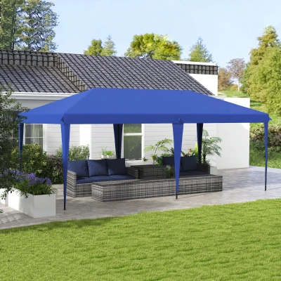 Outsunny 10' x 19.2' Pop Up Gazebo Canopy Tent, Blue