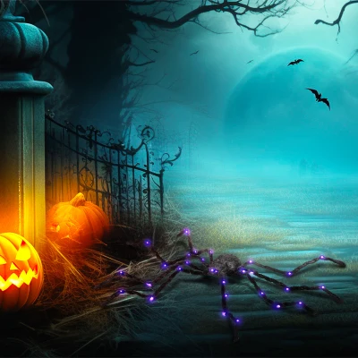 HOMCOM 3.25" Light-up Halloween Spider, Outdoor Decoration