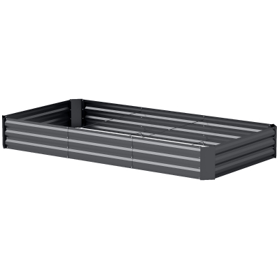 Outsunny Galvanized Raised Bed, 8' x 4' x 1' Metal Planter Box, Outdoor Garden Box with Open Bottom for Flower Herb Vegetable