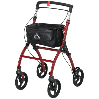 Rollator Walker 25.4" W x 21.3" D x 40.2" H Red