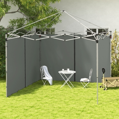 Outsunny 10' x 20' or 10' x 10' Pop Up Canopy Sidewalls, 2 Pack Gazebo Side Panels, Sides Replacement, with Zipped Doors