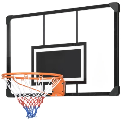 Soozier Wall Mounted Mini Basketball Hoop with 45" x 29" Backboard, Rim and All-Weather Net for Indoor and Outdoor Use