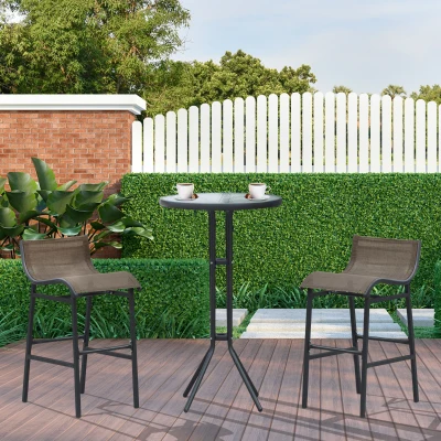 Outsunny 3-Piece Bar Height Bistro Set for 2, Tan
