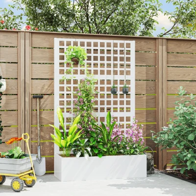 Garden Bed 43.3" W x 15.9" D x 70.1" H White