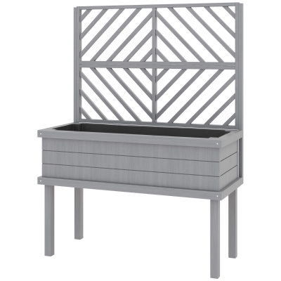 Raised Planter 41.25" W x 17.75" D x 55" H Gray
