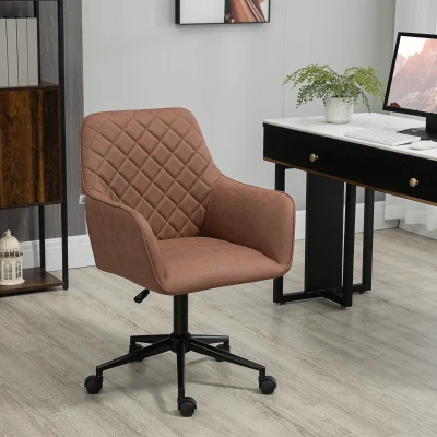 Vinsetto Mid Back Swivel Office Chair, Adjustable Height, Brown