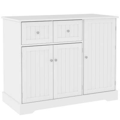 PawHut Cat Litter Box Enclosure with Drawer, Storage, Anti-tip Kit, for Living Room, Bedroom, White