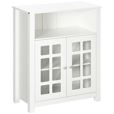 HOMCOM Kitchen Storage Sideboard Cabinet with Glass Doors