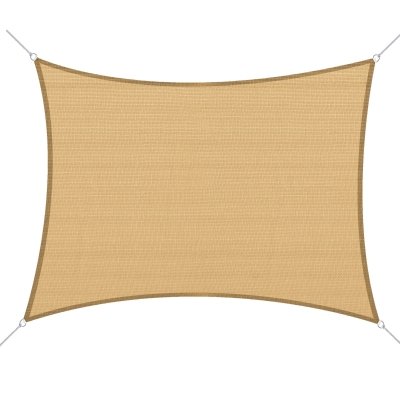 Outsunny 16' x 20' Sun Shade Sail, Outdoor Canopy, Sand