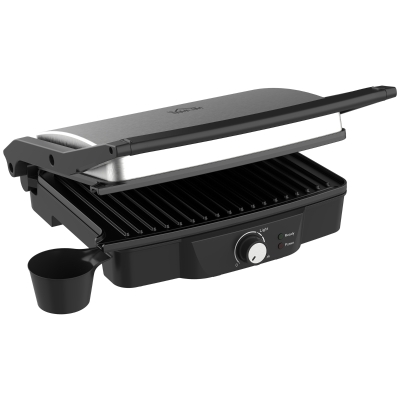 HOMCOM Panini Press Grill, Sandwich Maker, Non-Stick Plates, 180° Open