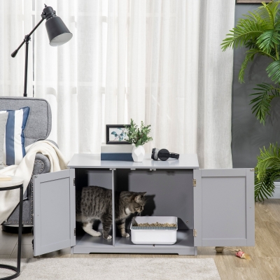 Cat Litter Box 29.5" x 20.75" x 20" Dark gray