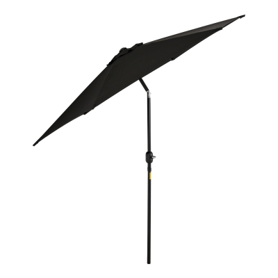 Outsunny 8.5' Round Aluminum Patio Umbrella Garden Parasol Market Sunshade Tilt Canopy w/ 6 Ribs, Crank Handle, Black