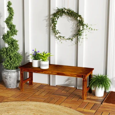 Garden Bench 47.2" L x 16.5" W x 16.5" H Carbonized