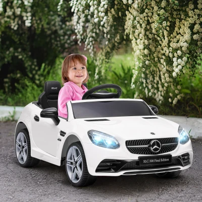 Aosom Mercedes SLC 300 Kids Electric Car, Remote Control, White