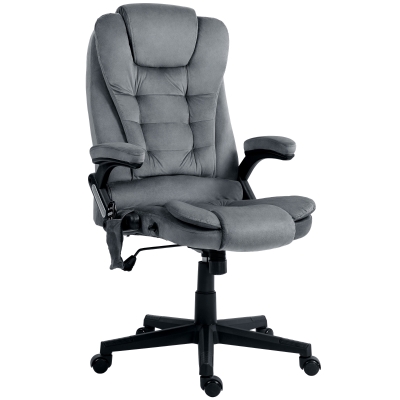 Vinsetto Velvet Executive Office Chair with Heat & Massage, Gray