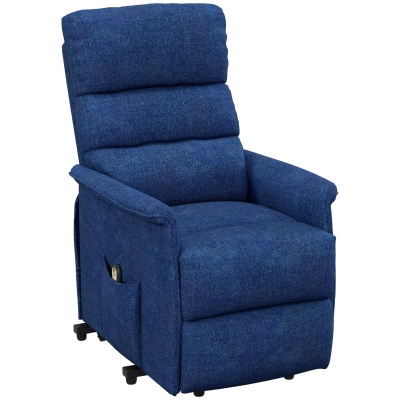 HOMCOM Electric Power Lift Recliner Chair with Remote, Dark Blue