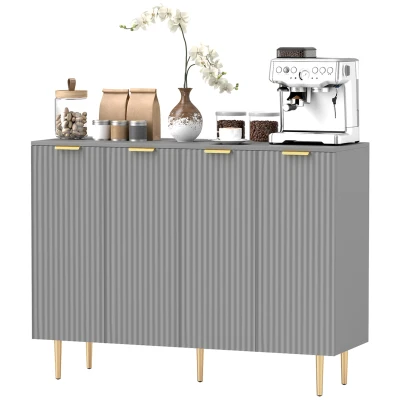 HOMCOM Modern Kitchen Storage Cabinet, Sideboard Buffet Cabinet with Adjustable Shelves for Kitchen Hallway, Grey