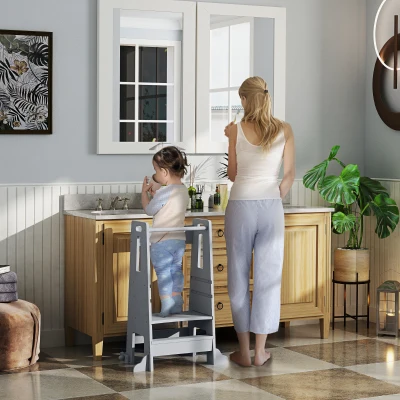 Kitchen tower 17.7" L x 18.7" W x 35.8" H Gray