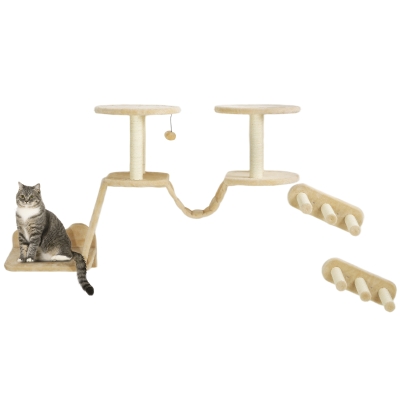cat wall furniture 62.2" W x 15.2" D x 32.7" H Beige