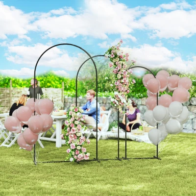 Arch Backdrop Stand Set 47.2" W x 15.7" D x 86.6" H Black