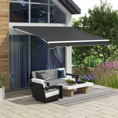 Outsunny 10' x 8' Electric Retractable Awning, Dark Gray