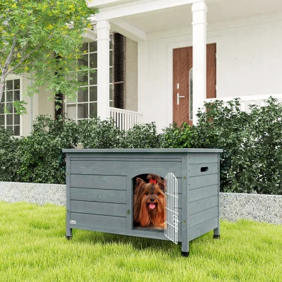 Dog Kennel House 31.5" L x 21.7" W x 21.1" H Dark Gray