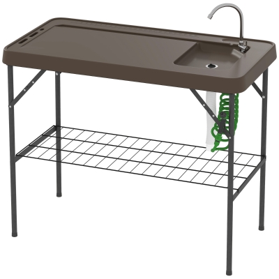 Fish Cleaning Table 45.1" L x 23.2" W x 37.2" H Tan