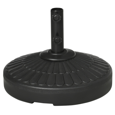 Outsunny Patio Umbrella Base with Handle, Heavy Duty Round Umbrella Stand, Garden Umbrella Holder for 1.5", 1.9" Poles, Black