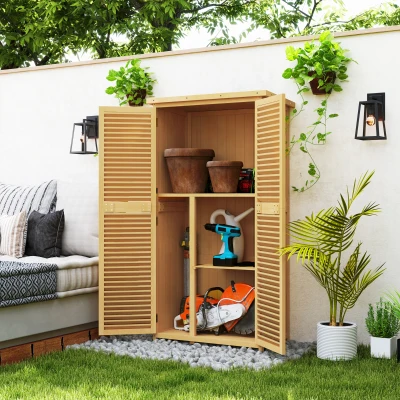 Outsunny 5' x 3' Wooden Garden Storage Shed, Yellow