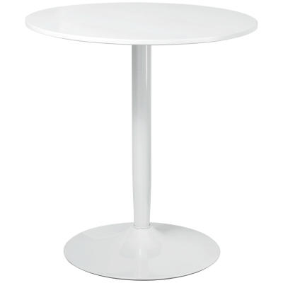 HOMCOM Modern Kitchen Table for 2, Round Dining Table with Steel Base for Living Room, Dining Room, White