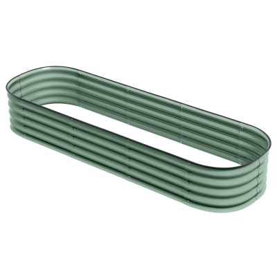 Outsunny 6.4' Galvanized Raised Garden Bed Kit, Metal Planter Green