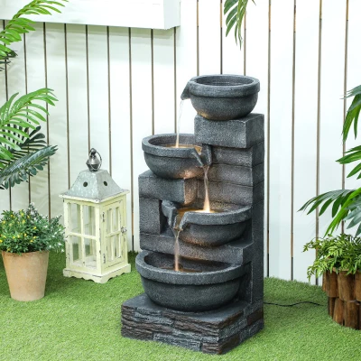 Outdoor Water Fountain 13.8" L x 12.2" W x 30.7" H Gray