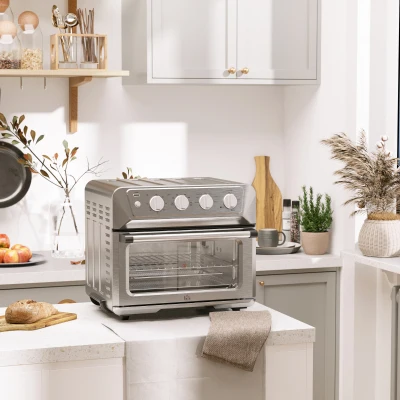 HOMCOM 21QT Air Fryer Toaster Oven, 7-In-1 Convection, 1800W
