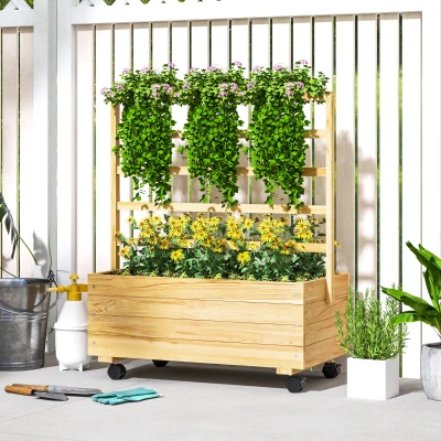 Garden Bed 34.6" W x 18.9" D x 41.7" H Natural Wood