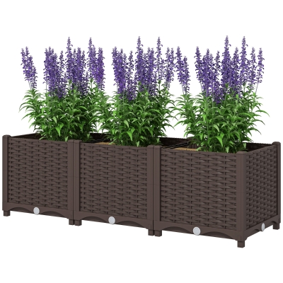 Garden Bed 47.2" L x 15.7" W x 14.6" H Brown