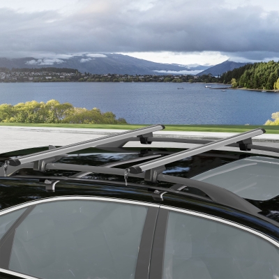 HOMCOM 2pc Roof Rack Car Roof Top Lockable Aluminum Cross Bars Adjustable Baggage Luggage Carrier, Silver (49")