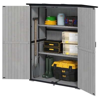 Garden Storage Shed 55.1" W x 29.1" D x 65.7"/68.1" H Gray