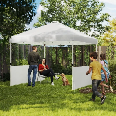 Pop Up Canopy 116.9" L x 116.9" W x 113" H White