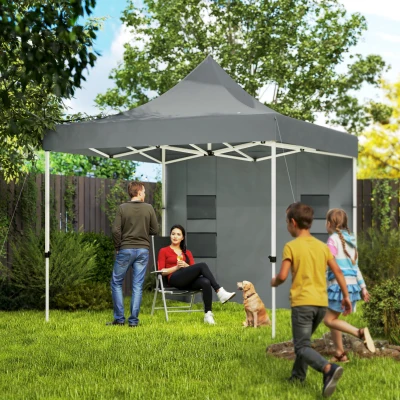 Pop Up Canopy 118.1" L x 118.1" W x 133.1" H Gray