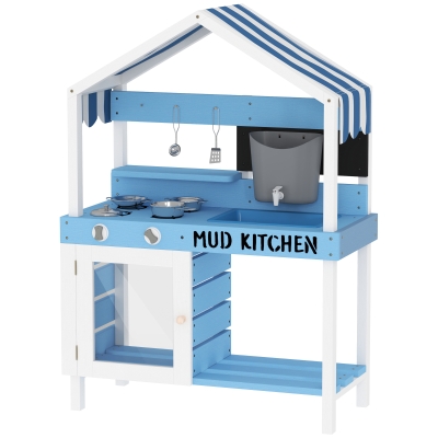 Outdoor Kids Kitchen Playset 31.5" L x 14.4" W x 44.1" H Blue
