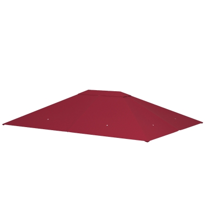 Outsunny 10' x 13' Gazebo Replacement Canopy Cover, Gazebo Roof Replacement (TOP COVER ONLY), Wine Red