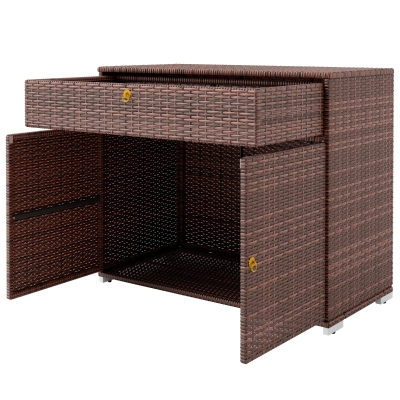 Rattan Storage Cabinet 39.25" x 19.75" x 33" Brown