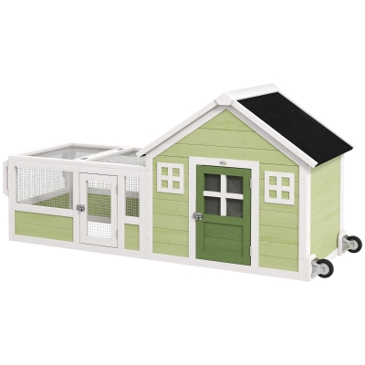 PawHut Wooden Chicken Coop for 6 Chickens, Dark Gray