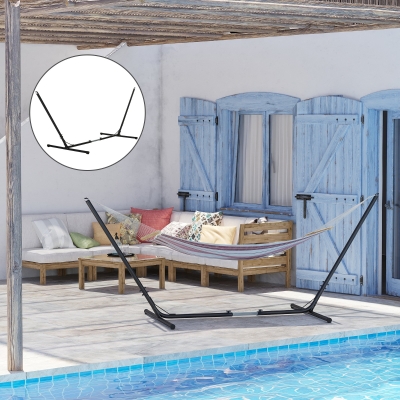 Outsunny Adjustable Hammock Stand, Fits 10-13 ft Hammocks Up to 264lbs Capacity,Black