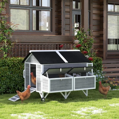 Chicken Coop 59.1" W x 53.1" D x 48.2" H Gray