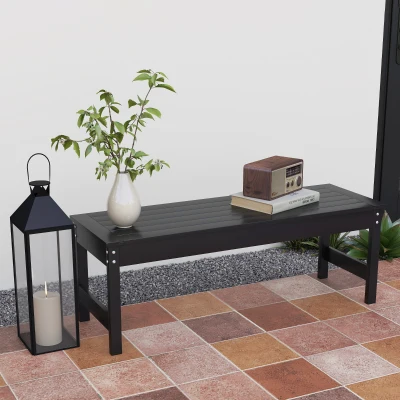 Outdoor Bench 47.2" x 15.7" x 16.9" Black