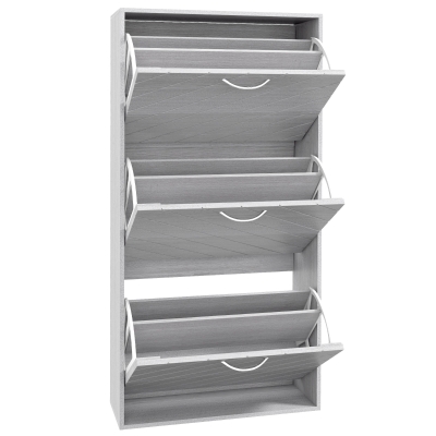 HOMCOM Shoe Storage Cabinet with 3 Flip Drawers, Narrow and Slim, 12 Pair of Shoes Organizer for Hallway, Entryway