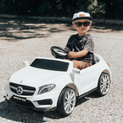 Aosom Replacement for Electric Kids Ride On Car Mercedes GLA AMG Licensed 6v Battery Powered Vehicle with High/Low Speed Headlight Music Remote Control White